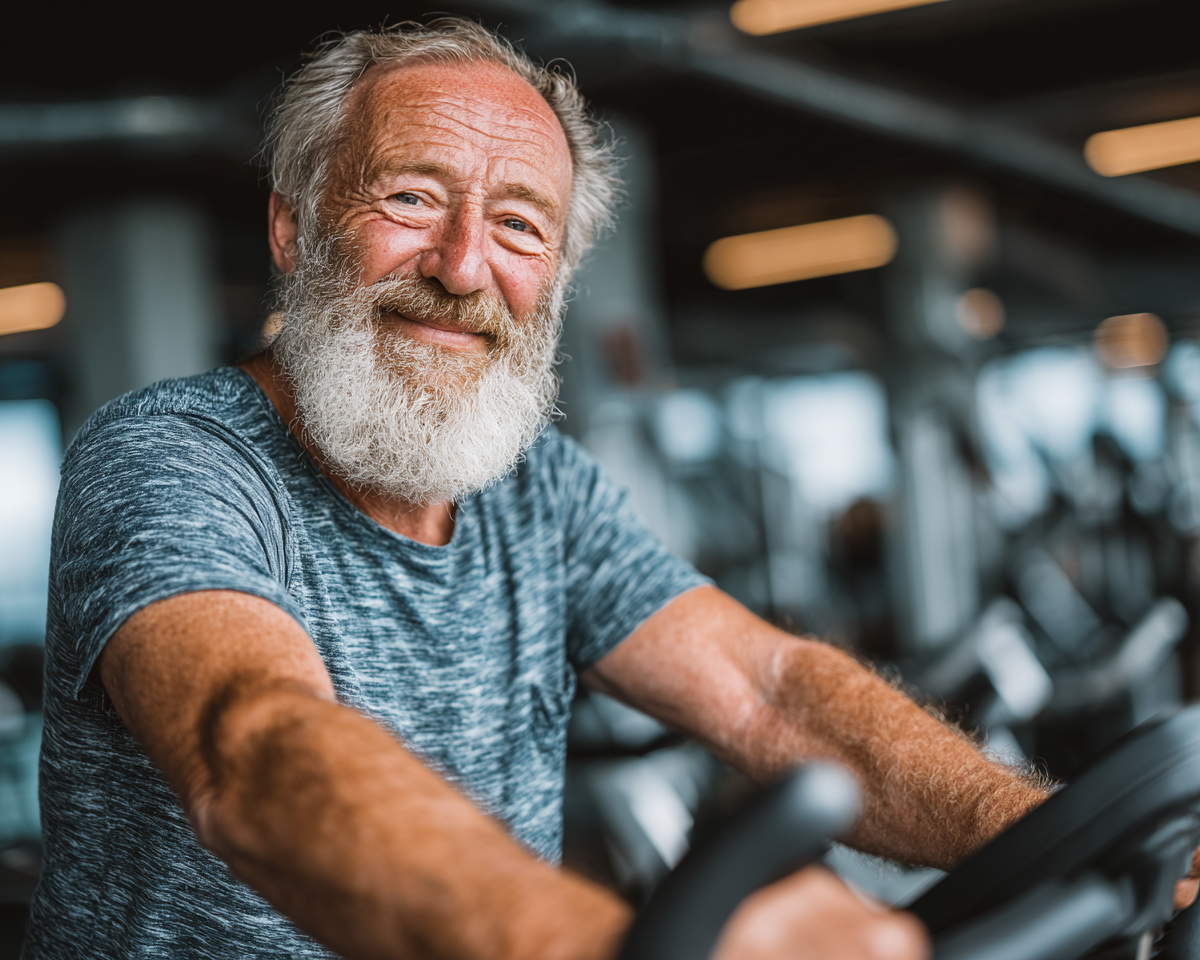 Активні люди старшого віку займаються фітнесом